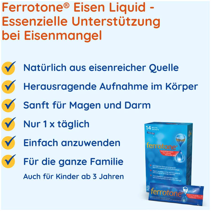Ferrotone Natürliches Eisen 28 x 20 ml Beutel