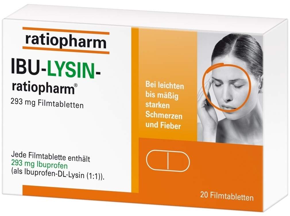 Ibu Lysin ratiopharm 293 mg 20 Filmtabletten