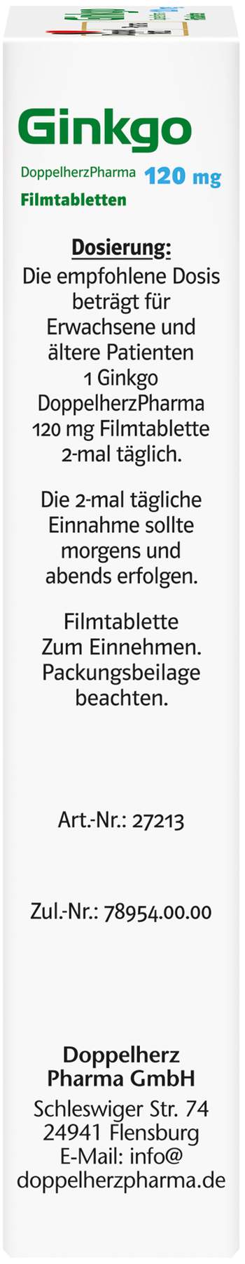 Ginkgo DoppelherzPharma 120 mg 30 Filmtabletten