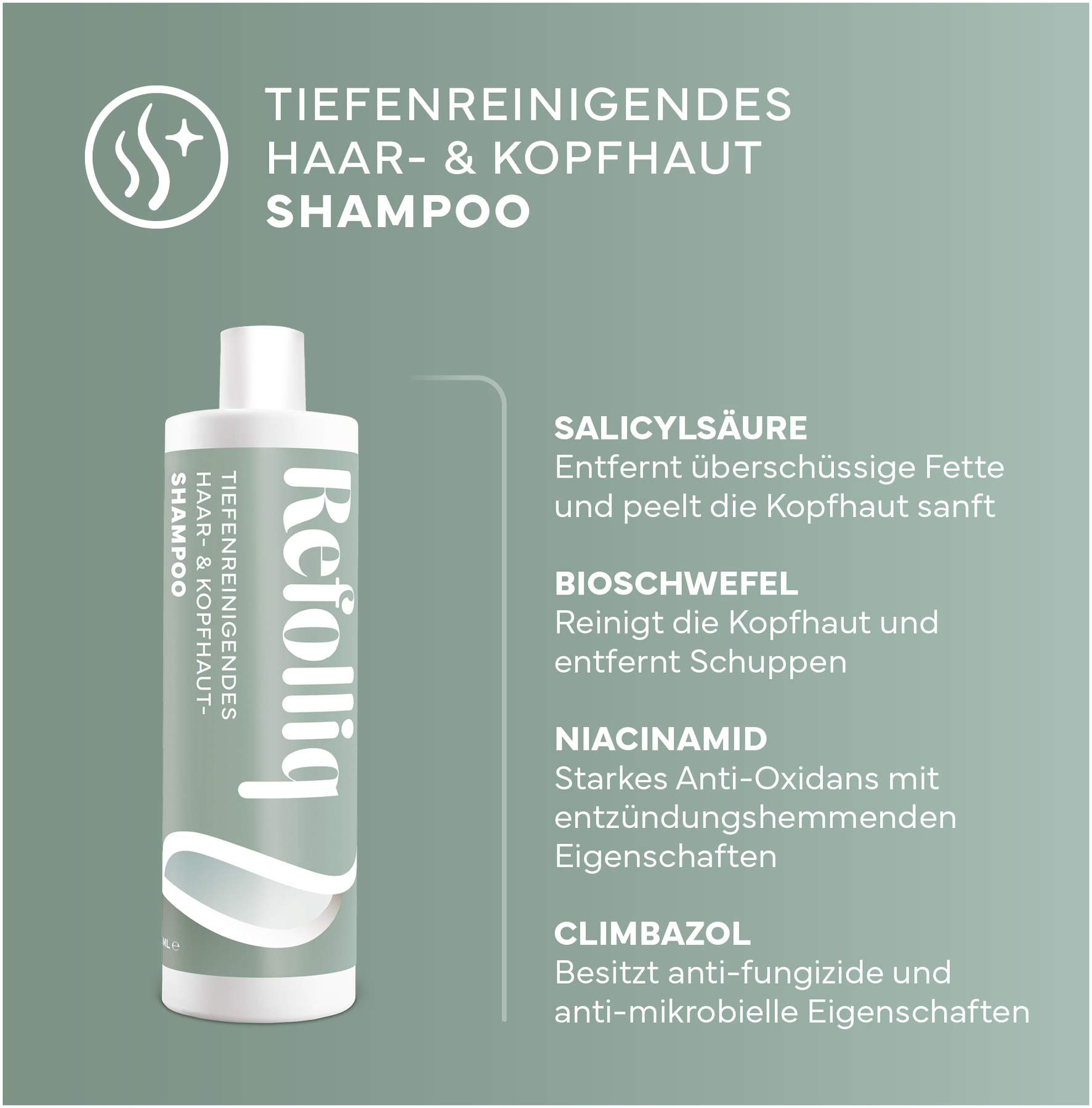 Refolliq Tiefenreinigendes Haar- & Kopfhaut Shampoo 200 ml