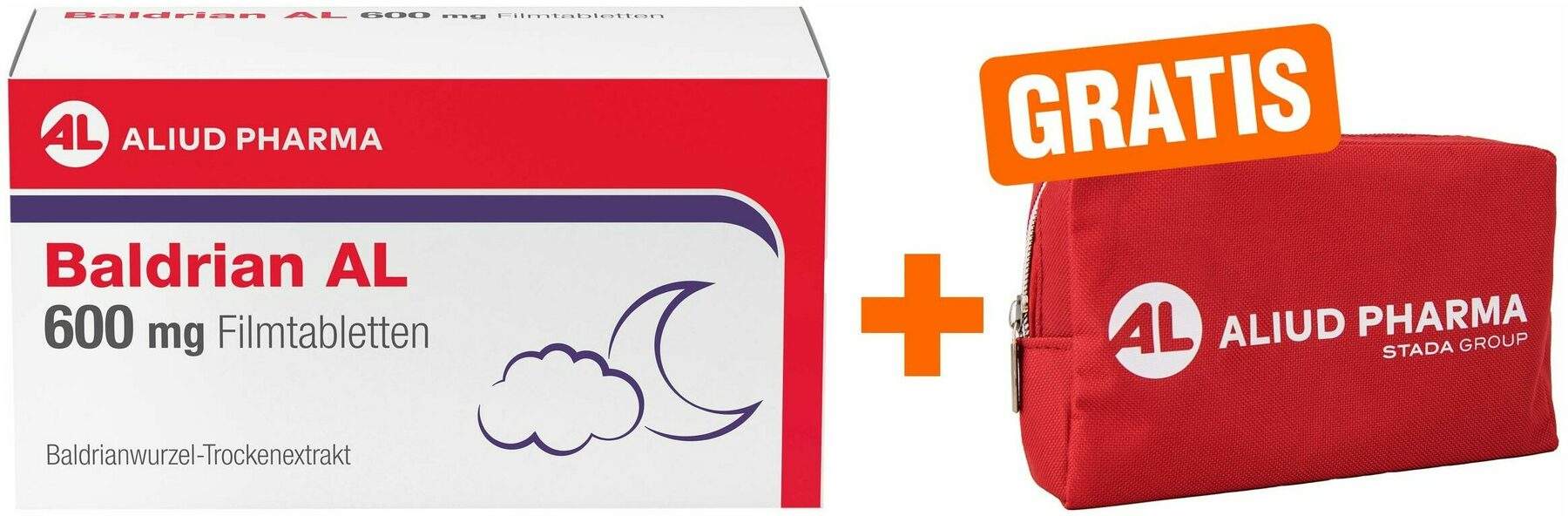 Baldrian AL 600 mg Filmtabletten 60 Stück + gratis Medikamententasche 1 Stück