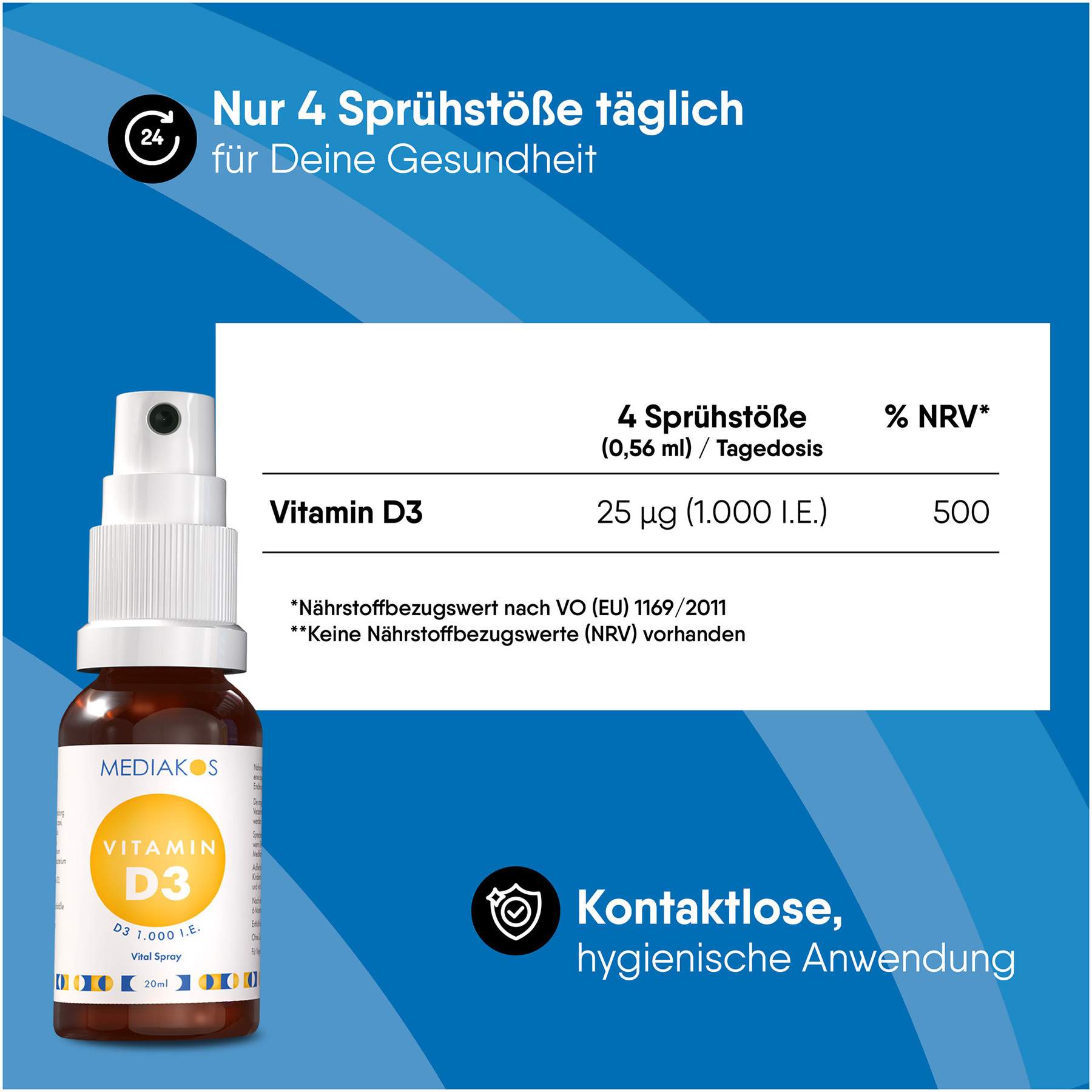 Vitamin D3 1000 I.E. Mediakos Vital Spray 20ml