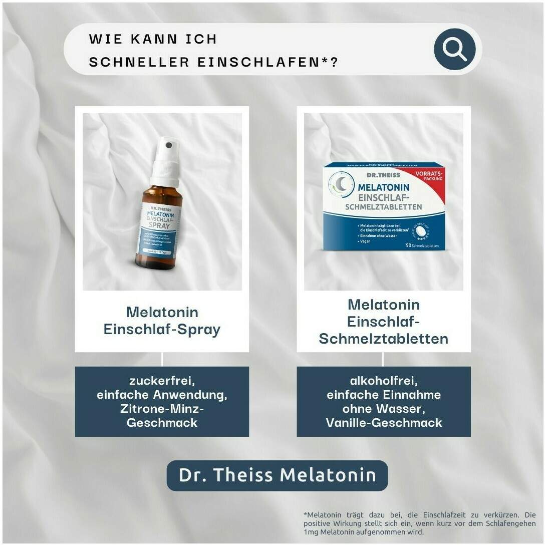 Dr. Theiss Melatonin Einschlaf-Schmelztabletten 90 Stück