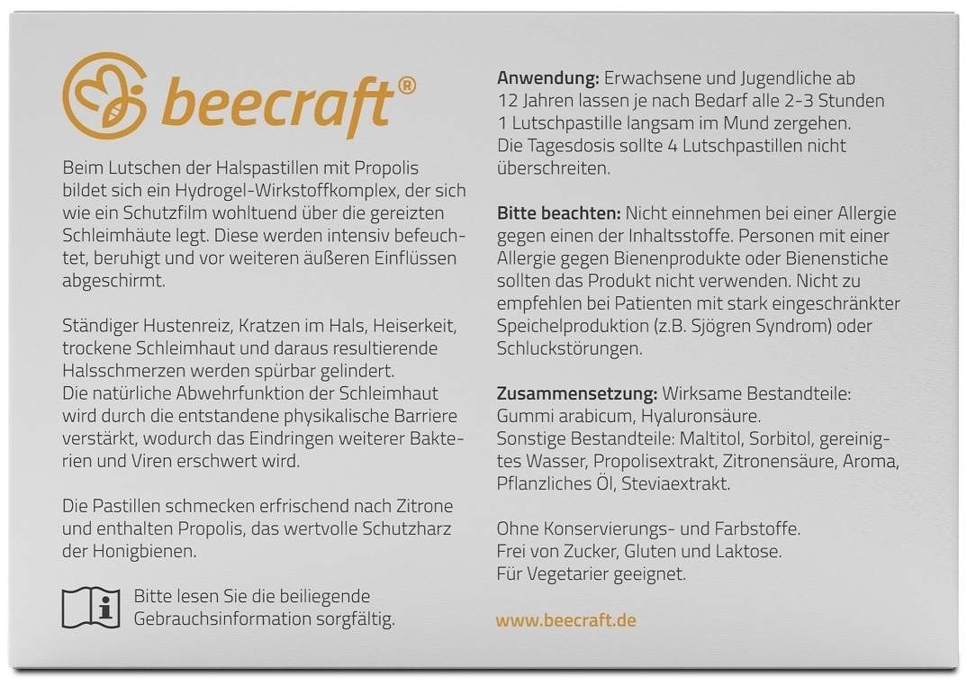 Beecraft Halspastillen Propolis 30 Stück