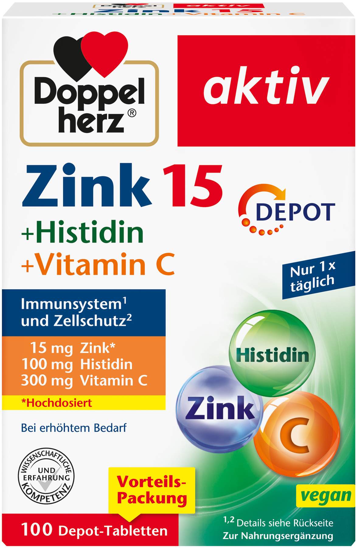Doppelherz Aktiv Zink + Histidin + Vitamin C Depot Aktiv 100...