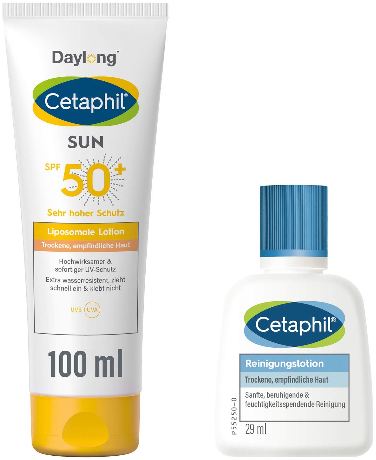 Cetaphil Sun Daylong SPF 50+ liposomale Lotion 100 ml + gratis Cetaphil Reinigungslotion 29 ml
