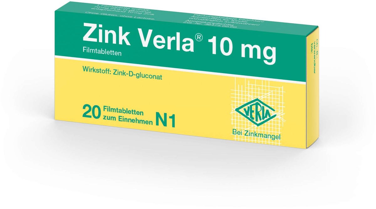 Zink Verla 10 mg 20 Filmtabletten