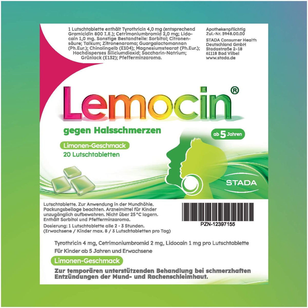 Lemocin gegen Halsschmerzen 20 Lutschtabletten
