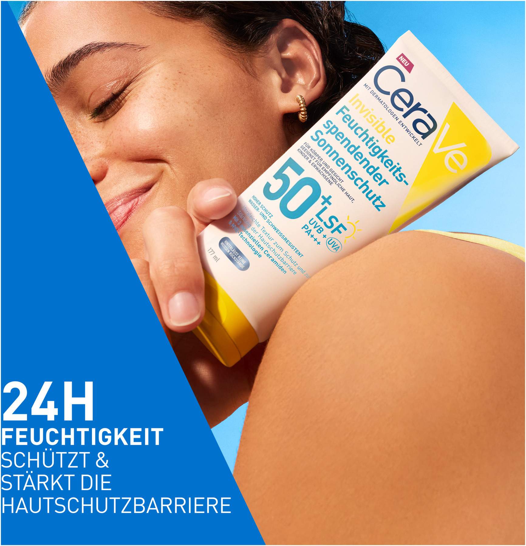 CeraVe Invisible Feuchtigkeitsspendender Sonnenschutz LSF 50+ 177 ml