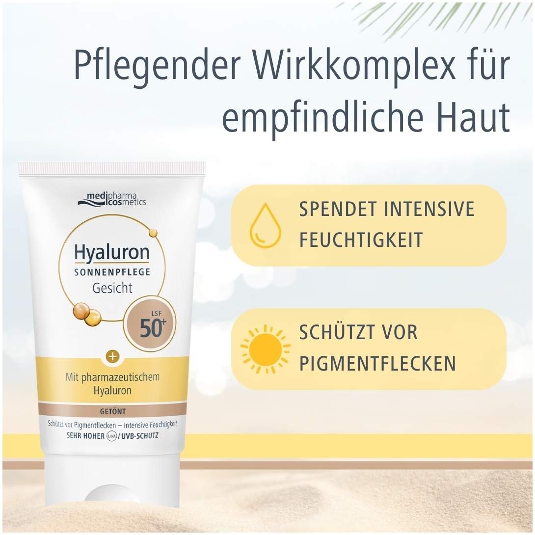 medipharma cosmetics Hyaluron Sonnenpflege Gesicht LSF 50+ getönt 50 ml