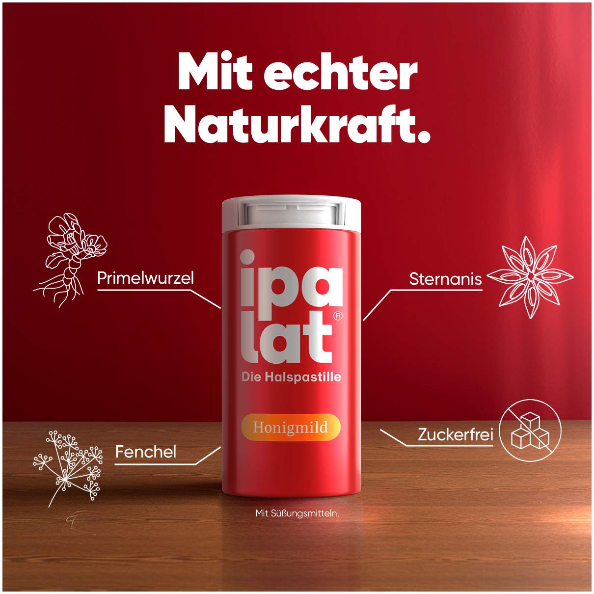 Ipalat Halspastillen Honigmild Ohne Menthol Zuckerfrei 400...