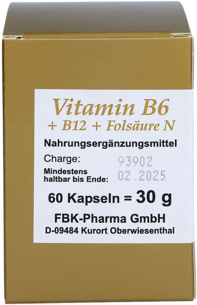 Vitamin B6+b12+folsäure N Kapseln  60 Stück