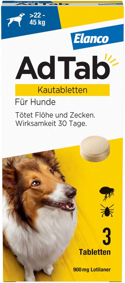 AdTab 900 mg für sehr große Hunde (22-45 kg) 3 Kautabletten