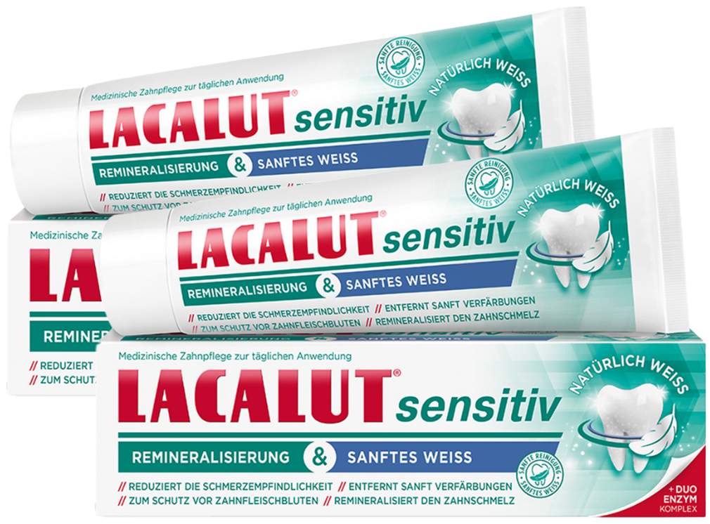 Lacalut sensitiv Reminalisierung & Sanftes Weiß Zahncreme 2 x 75 ml