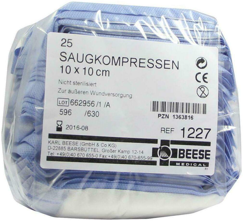Saugkompressen Unsteril 10x10 cm 1227