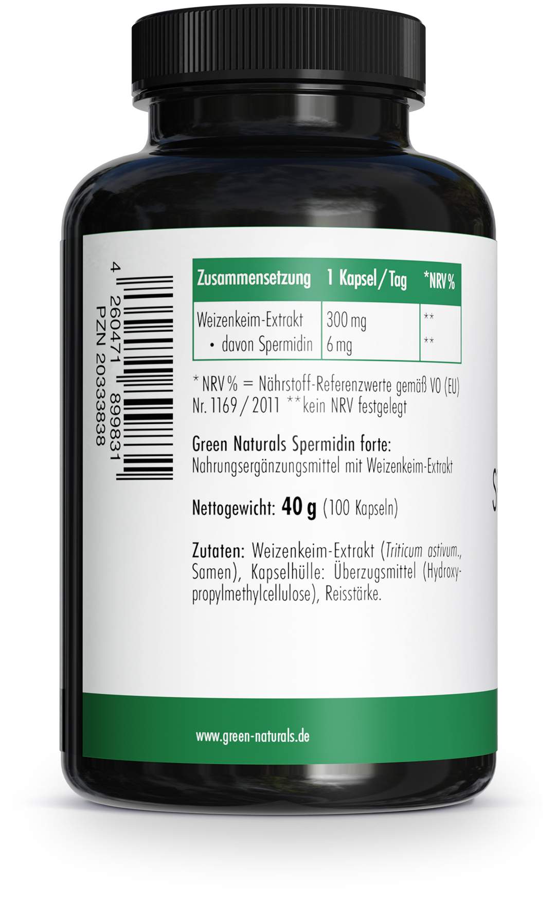 Green Naturals Spermidin Forte 6 mg vegan 100 Kapseln