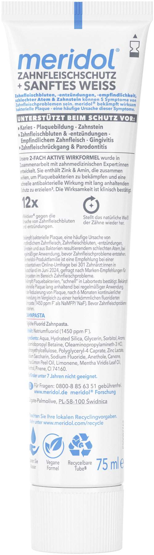 Meridol Sanftes Weiss 75 ml Zahnpasta