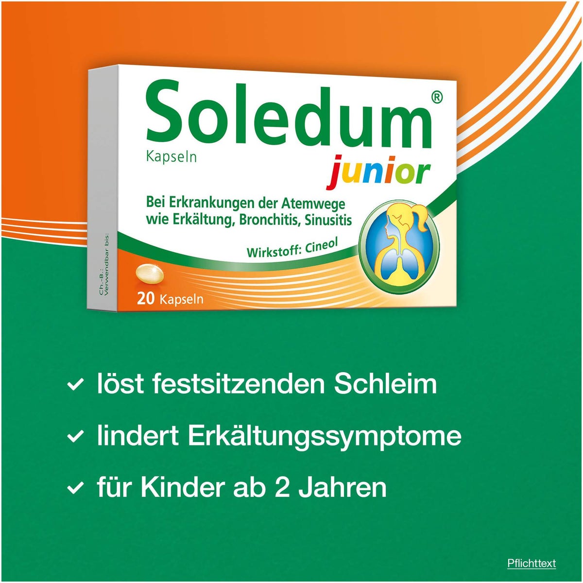 Soledum Kapseln Junior 100 mg 20 magensaftresistente Kapseln