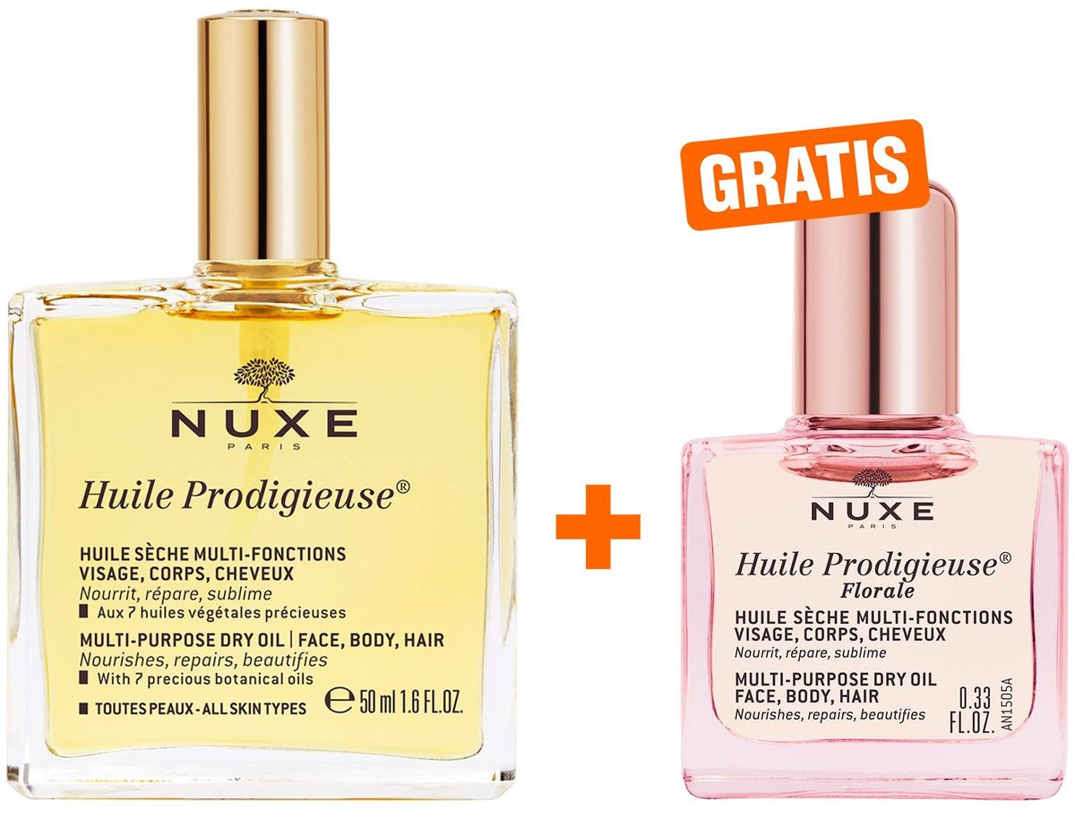 NUXE Huile Prodigieuse NF 50 ml + gratis Huile Prodigieuse Florale 10 ml