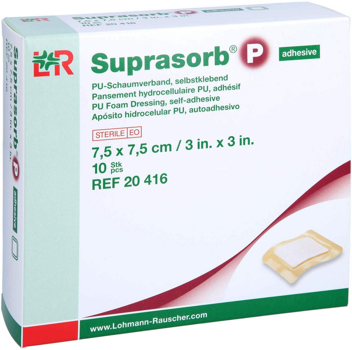 Suprasorb P Pu-Schaumv.7,5x7,5 cm Selbstklebend