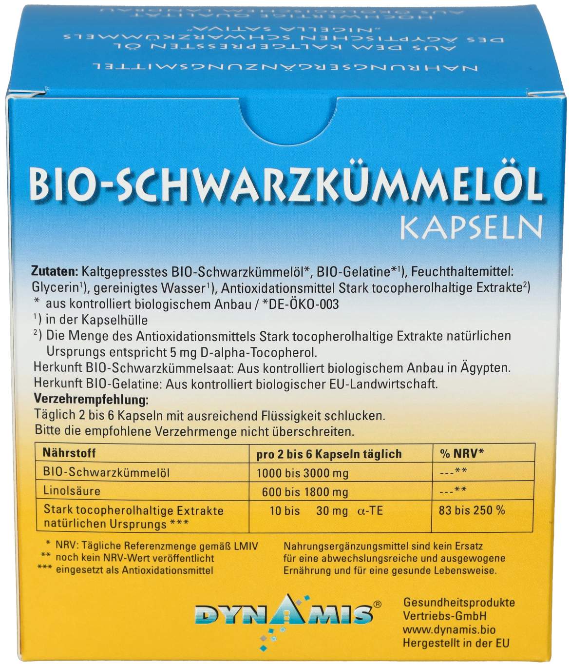 Schwarzkümmel Bio Ägyptisch 180 Kapseln