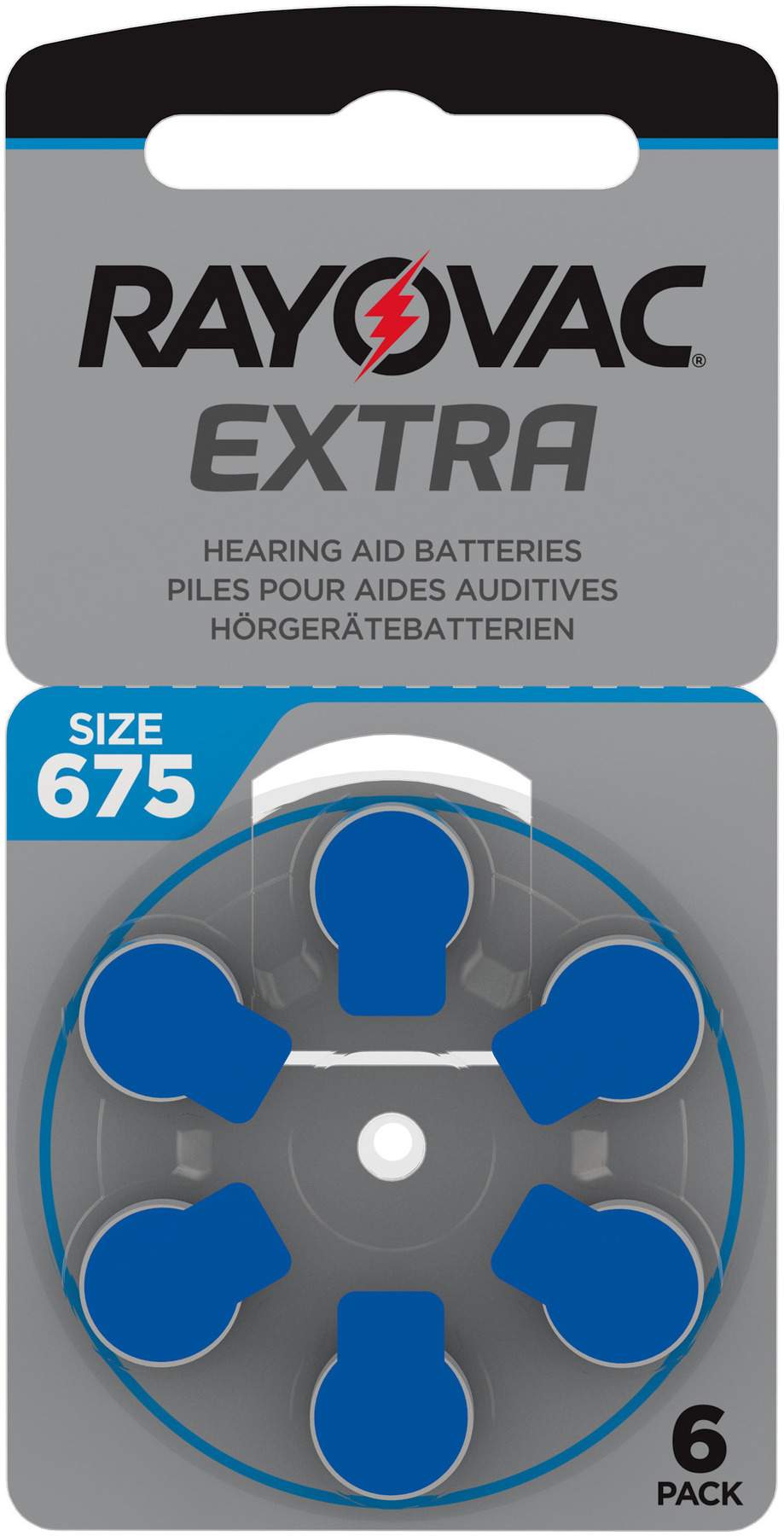 Rayovac Extra Hörgerätebatterie 675 Blau