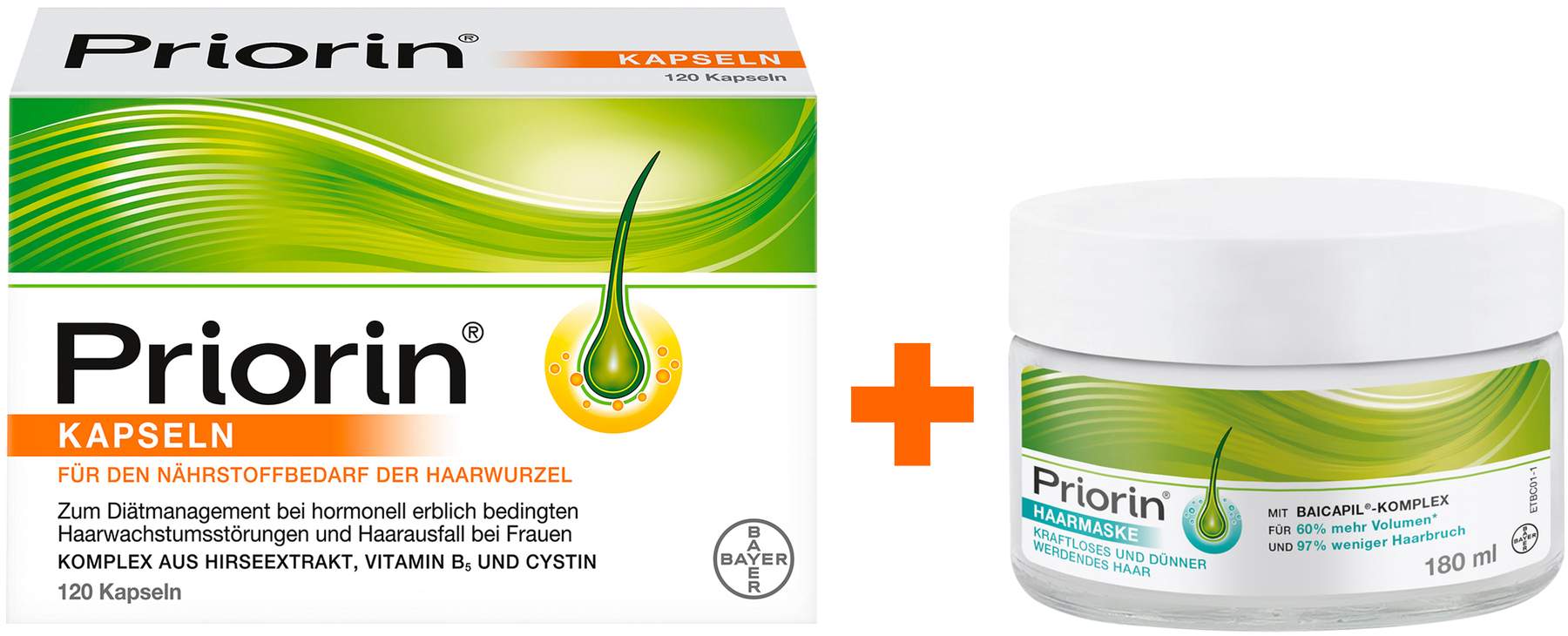 Priorin Kapseln 120 Stück + Priorin Haarmaske 180 ml