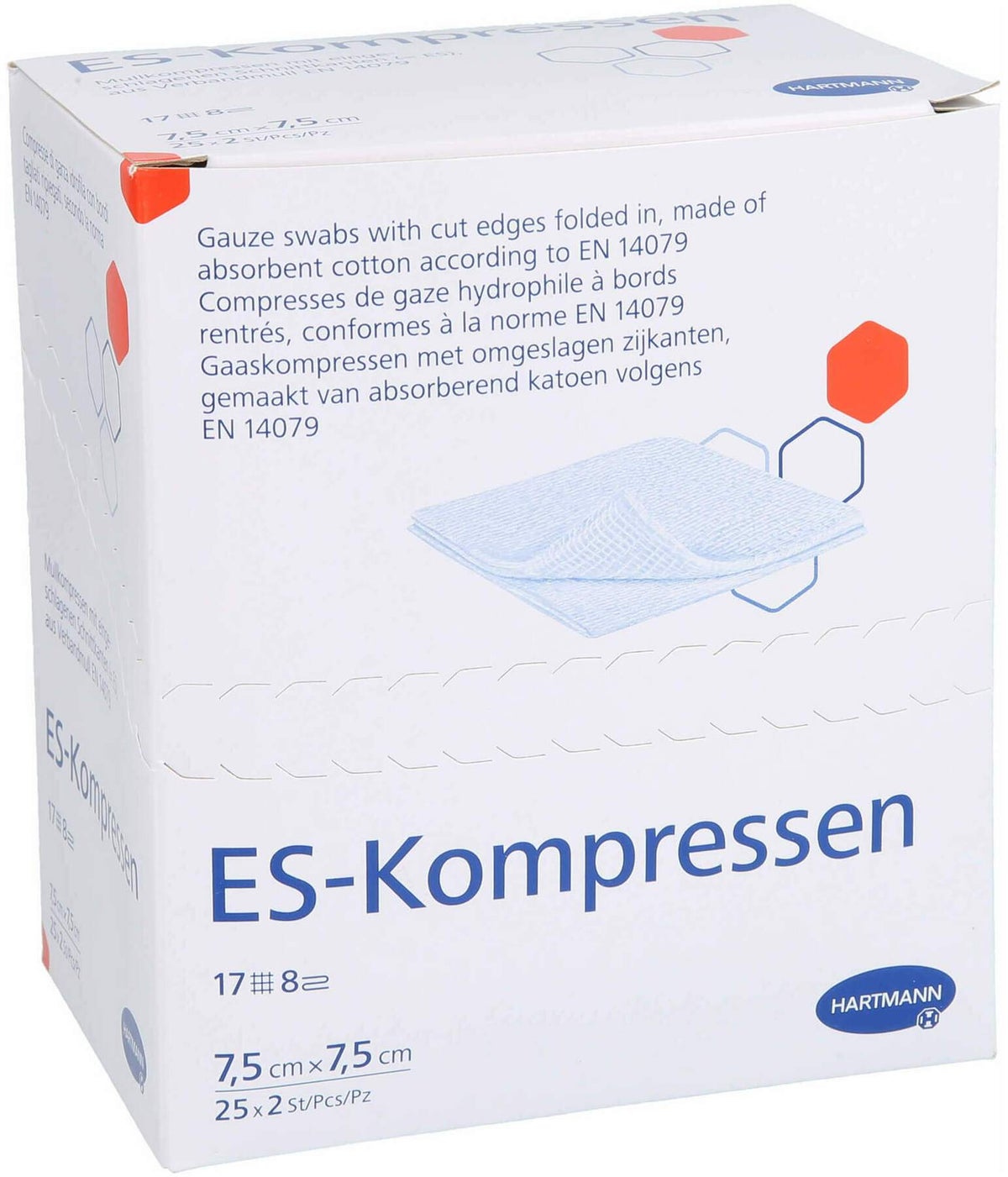 Es-Kompressen Steril 7,5 X 7,5 cm 8 Fach 25 X 2 Kompressen