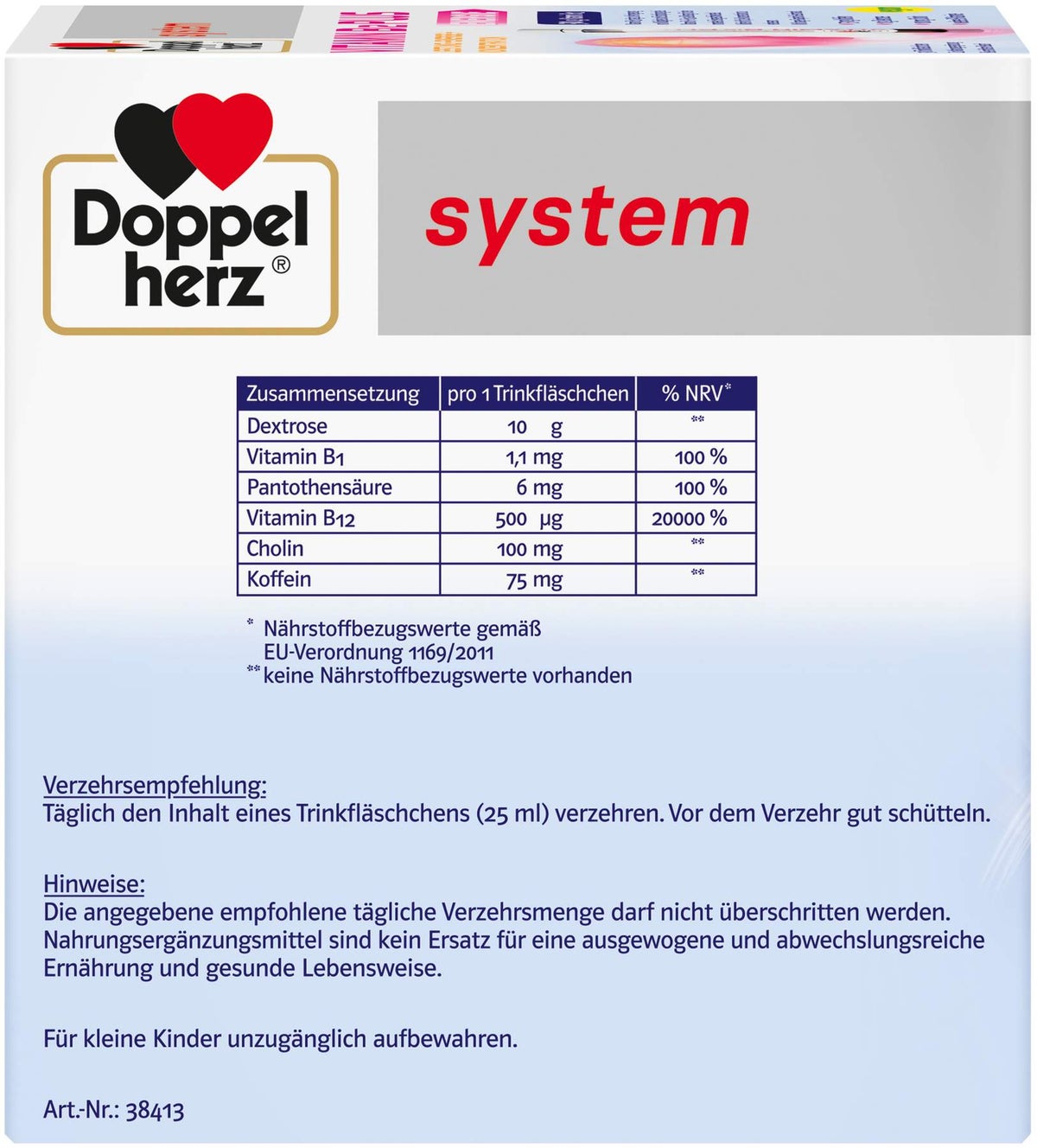 Doppelherz system Vitamin B12 Plus Trinkampullen 30 x 25 ml