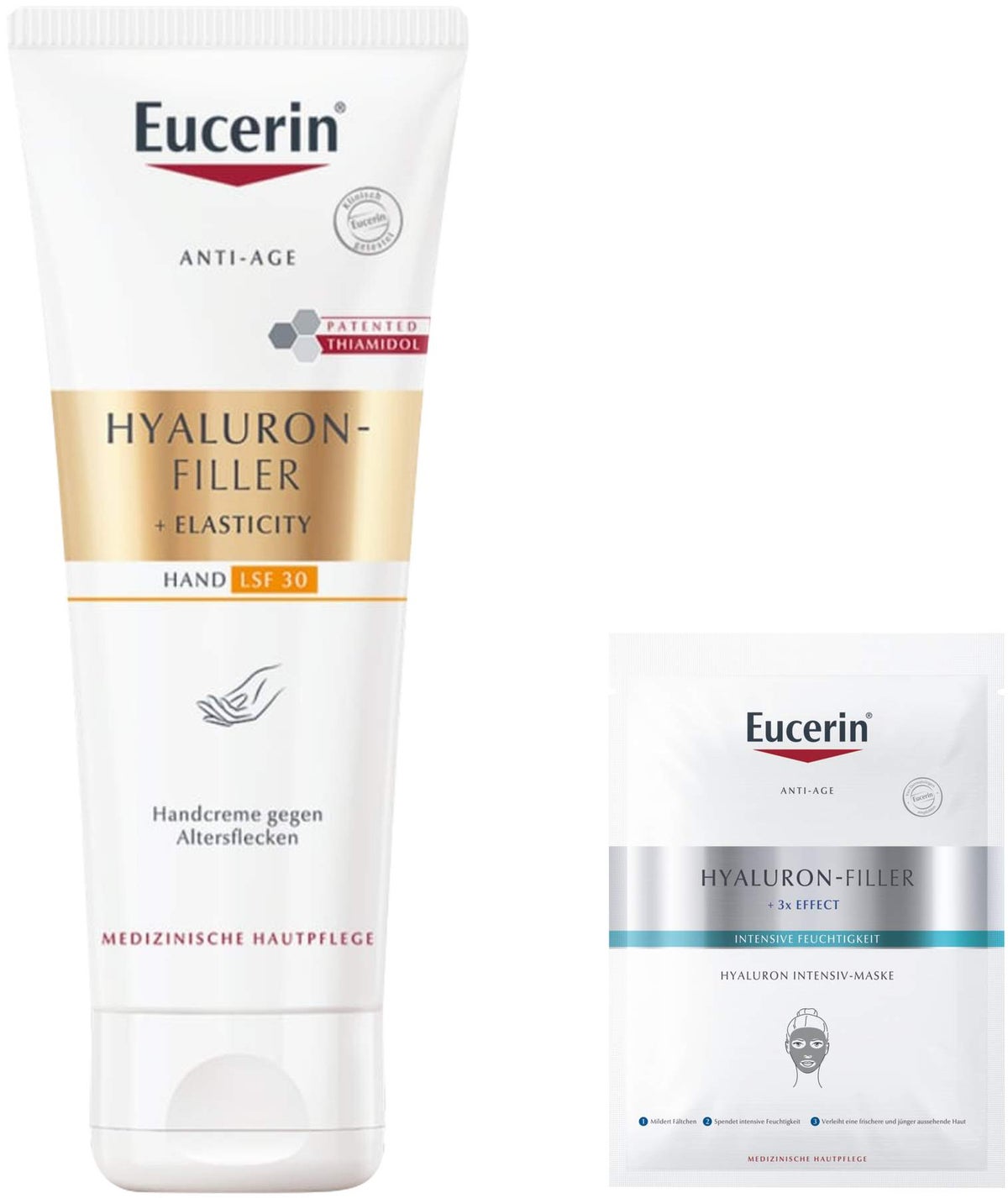 Eucerin Anti Age Hyaluron Filler + Elasticity Handcreme LSF30 75 ml + gratis Anti Age Hyaluron Filler Maske 1 Stück
