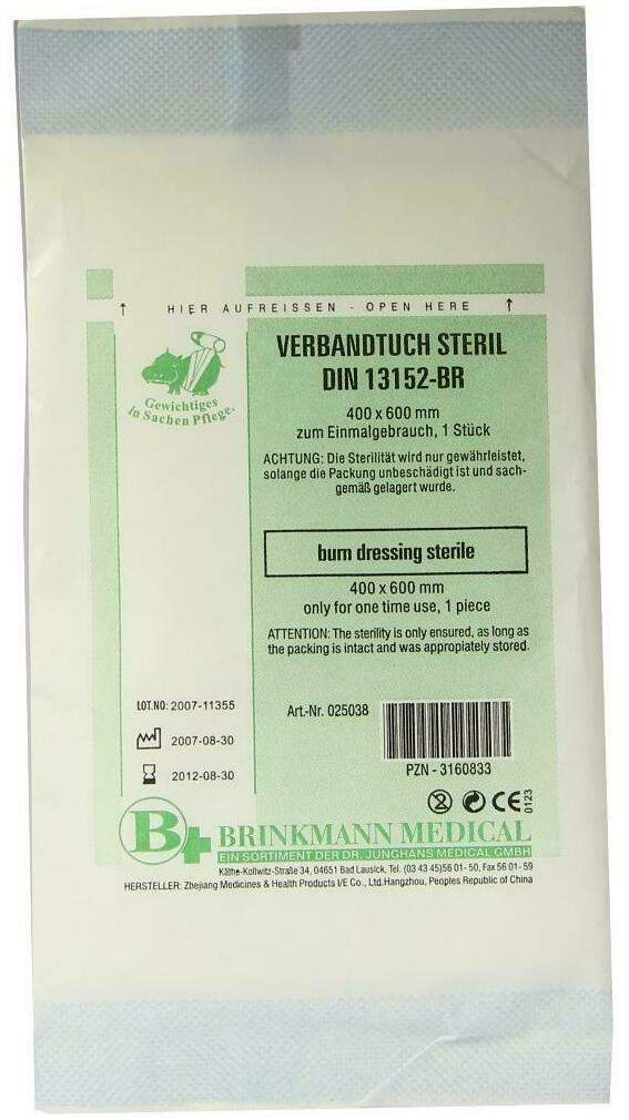 Brandwunden Verbandtuch 40 X 60 cm Steril 1 Verband