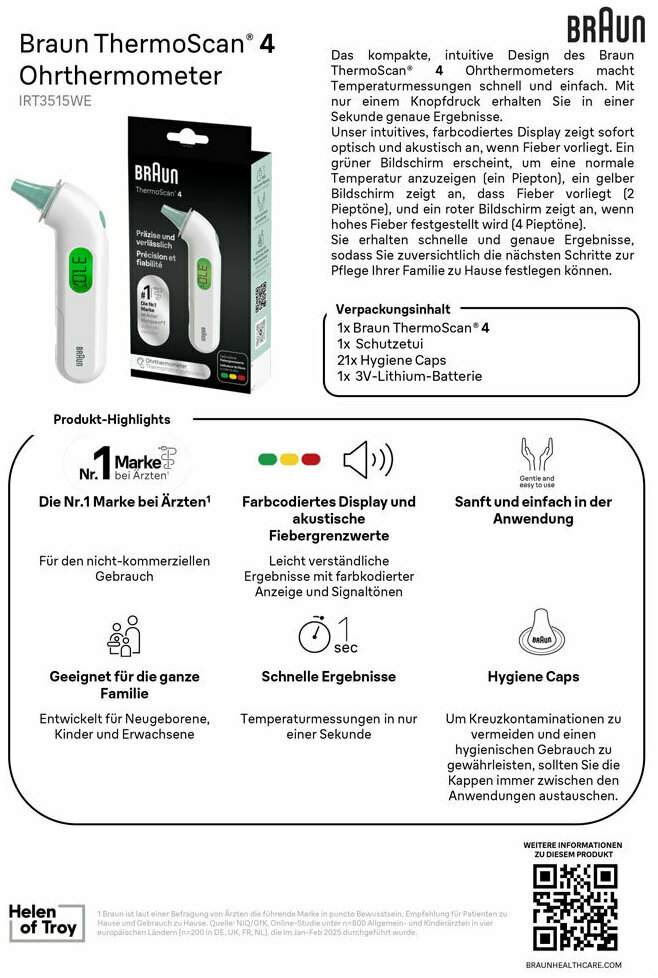 Braun Thermoscan 4 Ohrthermometer 1 Stück