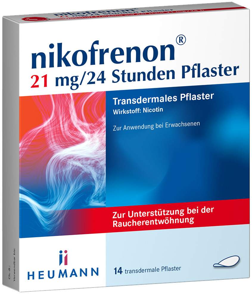 Nikofrenon 21 mg in 24 Stunden transdermale Pflaster 14 Stück
