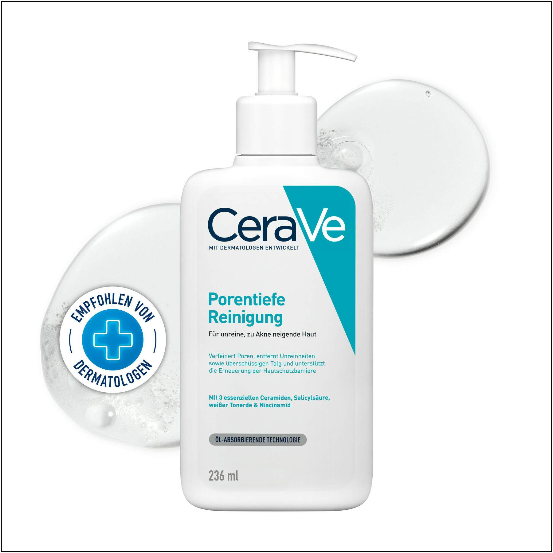 Cerave porentiefe Reinigung Gel 236 ml + gratis schäumendes Reinigungsgel 20 ml