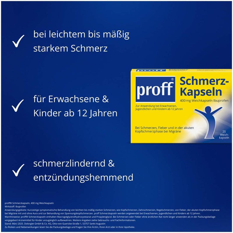 Proff Schmerzkapseln 400 mg 20 Stück