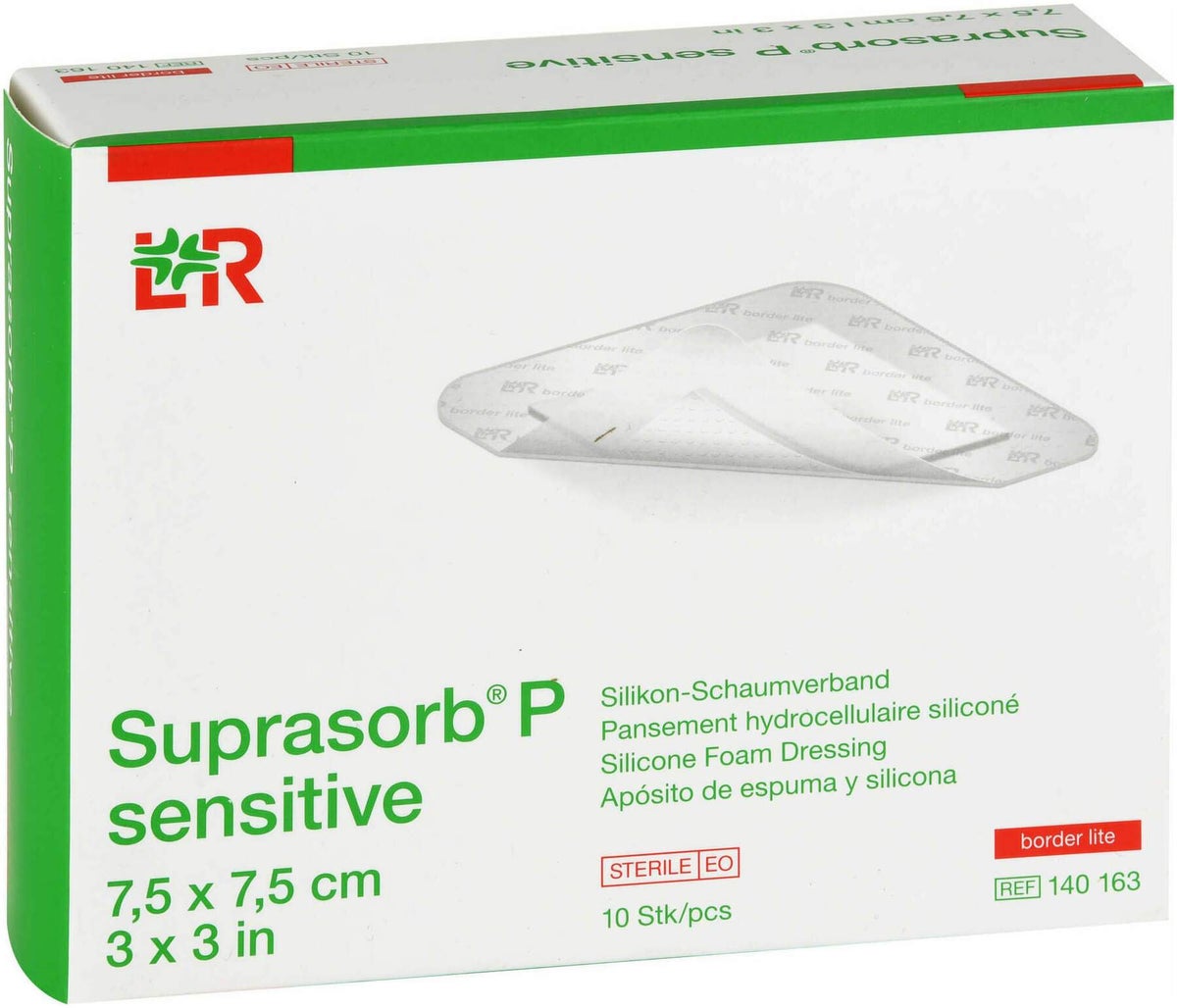 Suprasorb P Sensitive Pu-Schaumv.Bor.Lite 7,5 X 7,5 10 Stk