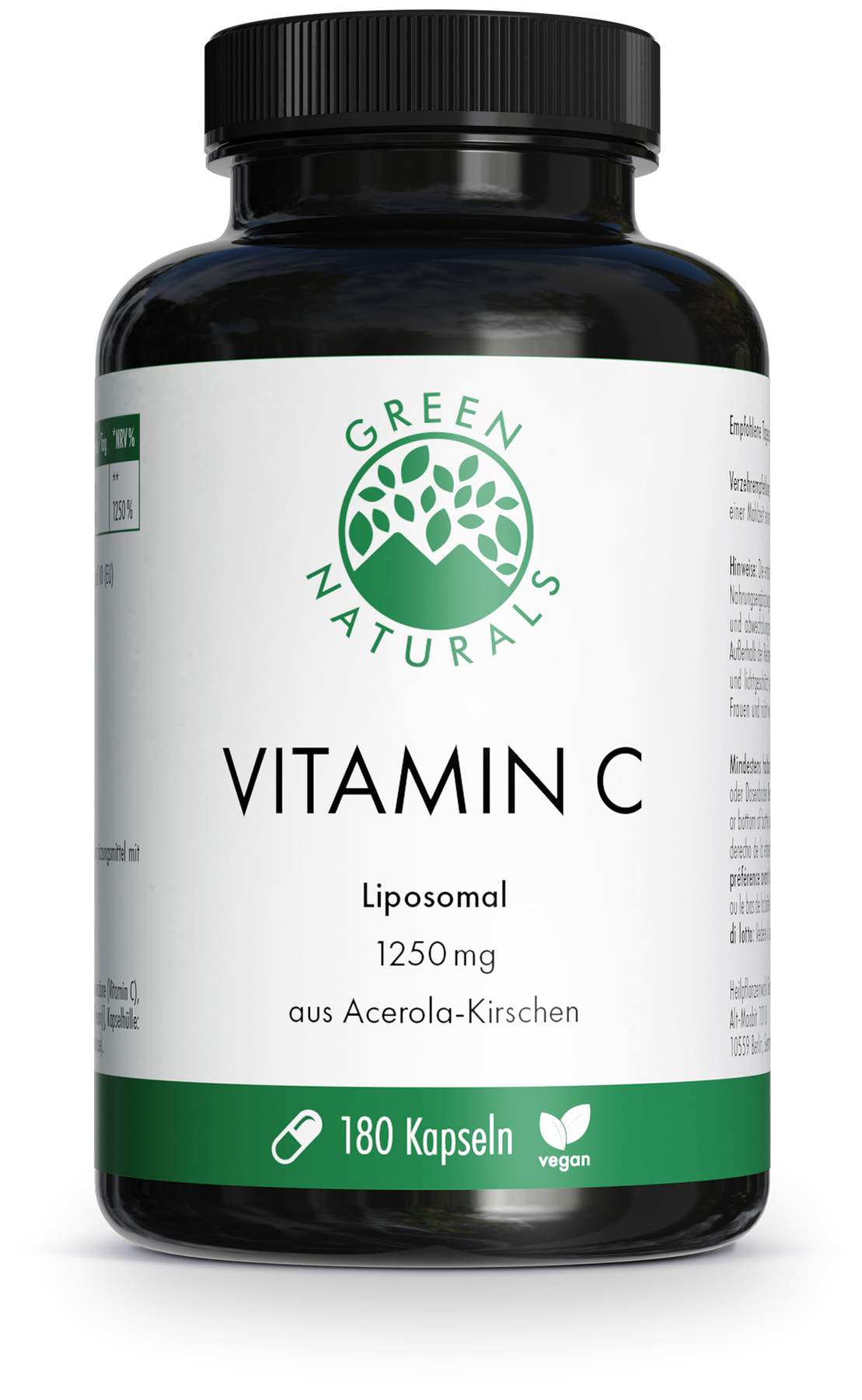 Green Naturals Vitamin C 1250 mg liposomal vegan 180 Kapseln