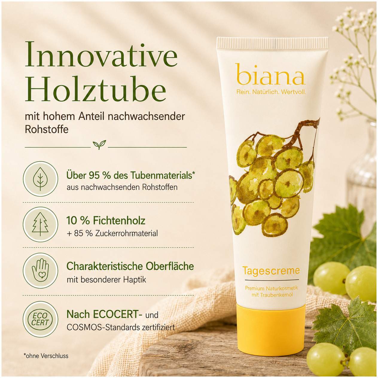 Biana Tagescreme mit Traubenkernöl 75 ml
