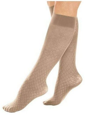Kompressions Kniestrümpfe, beige, verschiedene Strukturen, Gr.37-41, 3 Paar