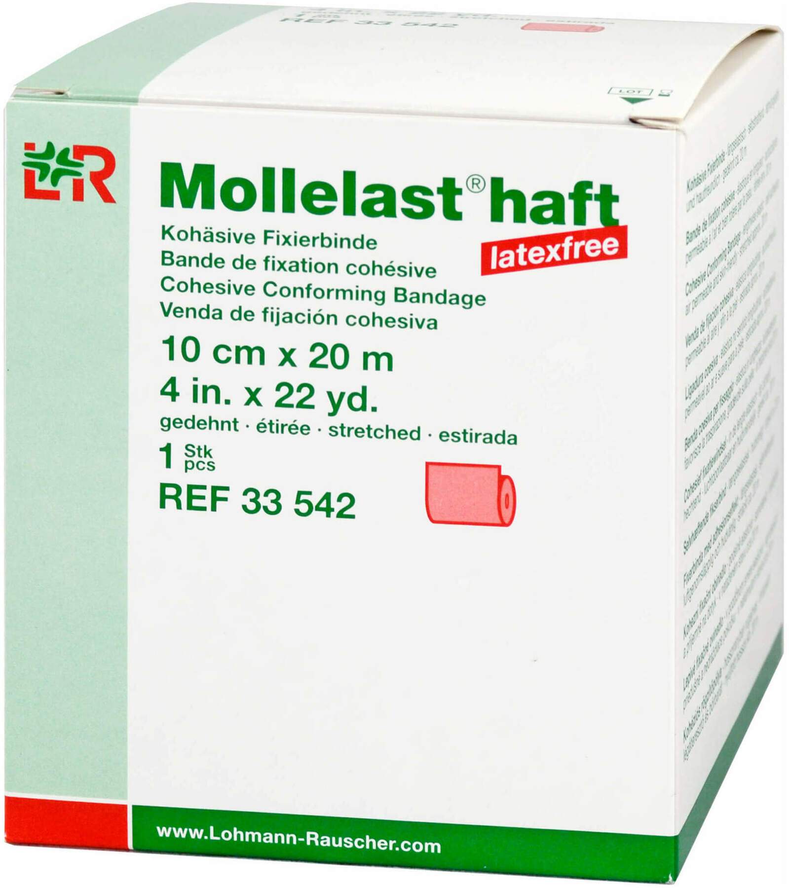 Mollelast Haft Binden Latexfrei 10 cm X 20 M Rot 1