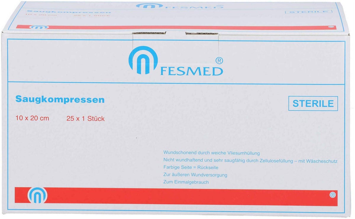 Fesmed Saugkompressen Steril 10 X 20 cm 25 Kompressen