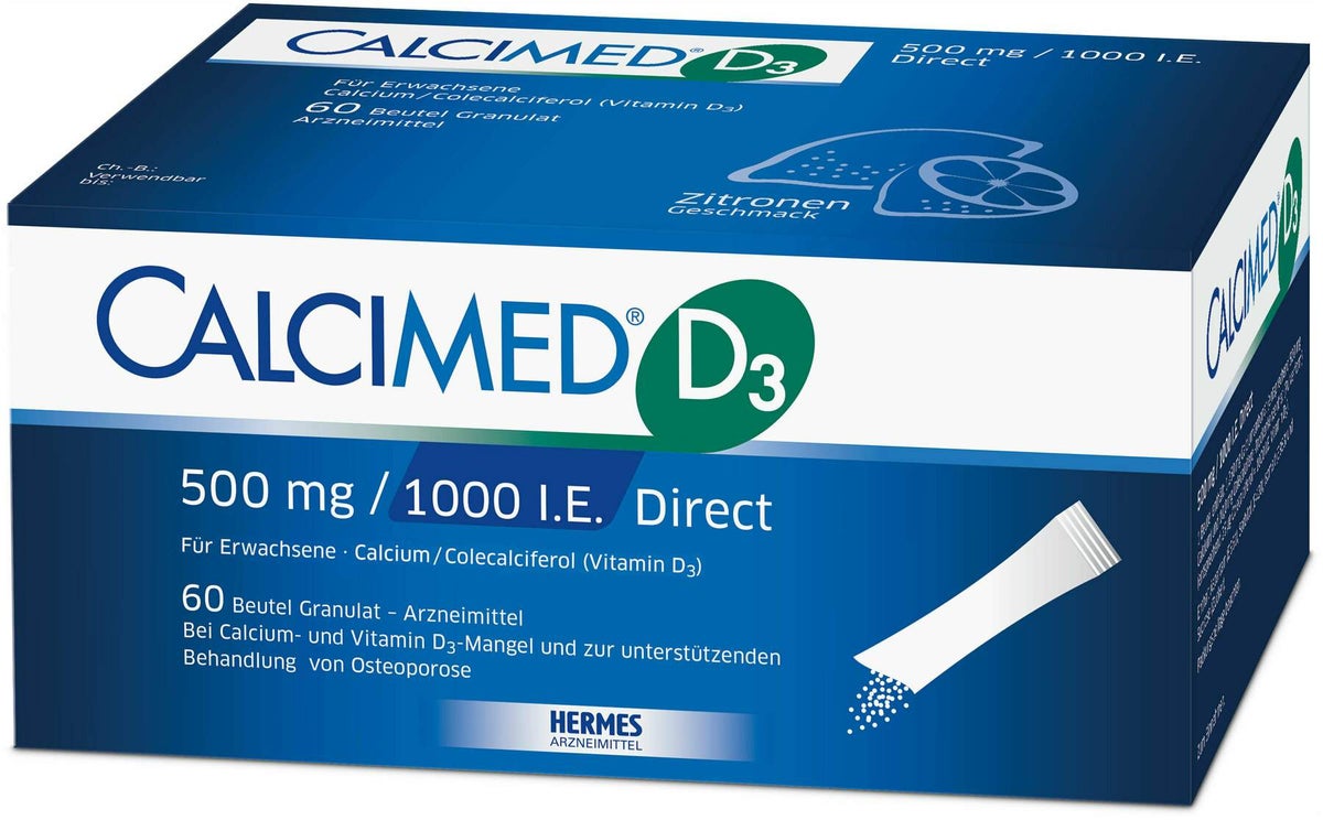Calcimed D3 500 mg - 1000 I.E. Direct Granulat 60 Beutel