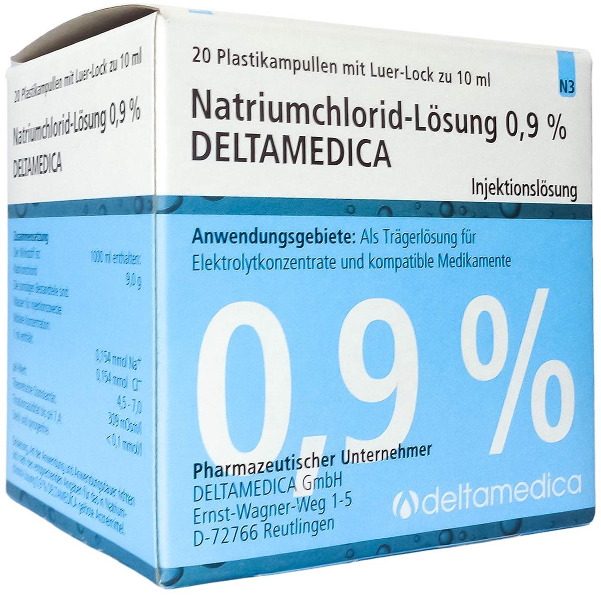 Natriumchlorid-Lösung 0,9 % Deltmadica Luer-Lo Pl. 20 X 10 Ml...