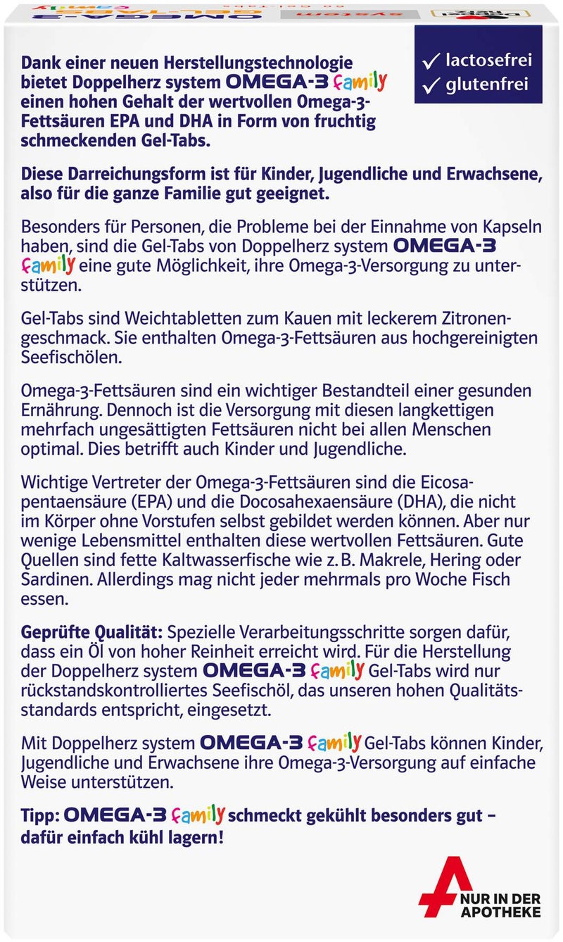 Doppelherz system Omega3 family Gel - Tabs 60 Kautabletten
