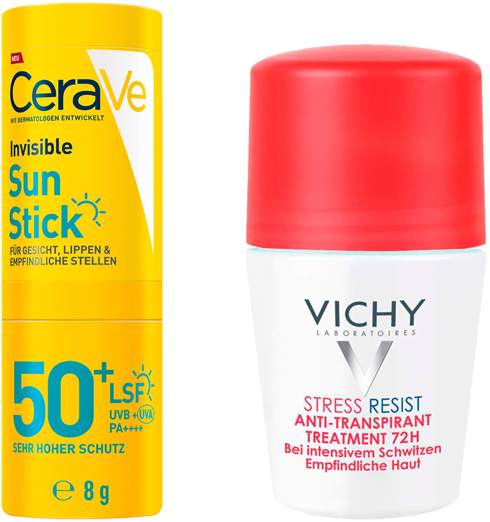 CeraVe Invisible Sun Stick SPF 50+ 8 g + gartis Vichy Deo Stress Resist 72h 50 ml