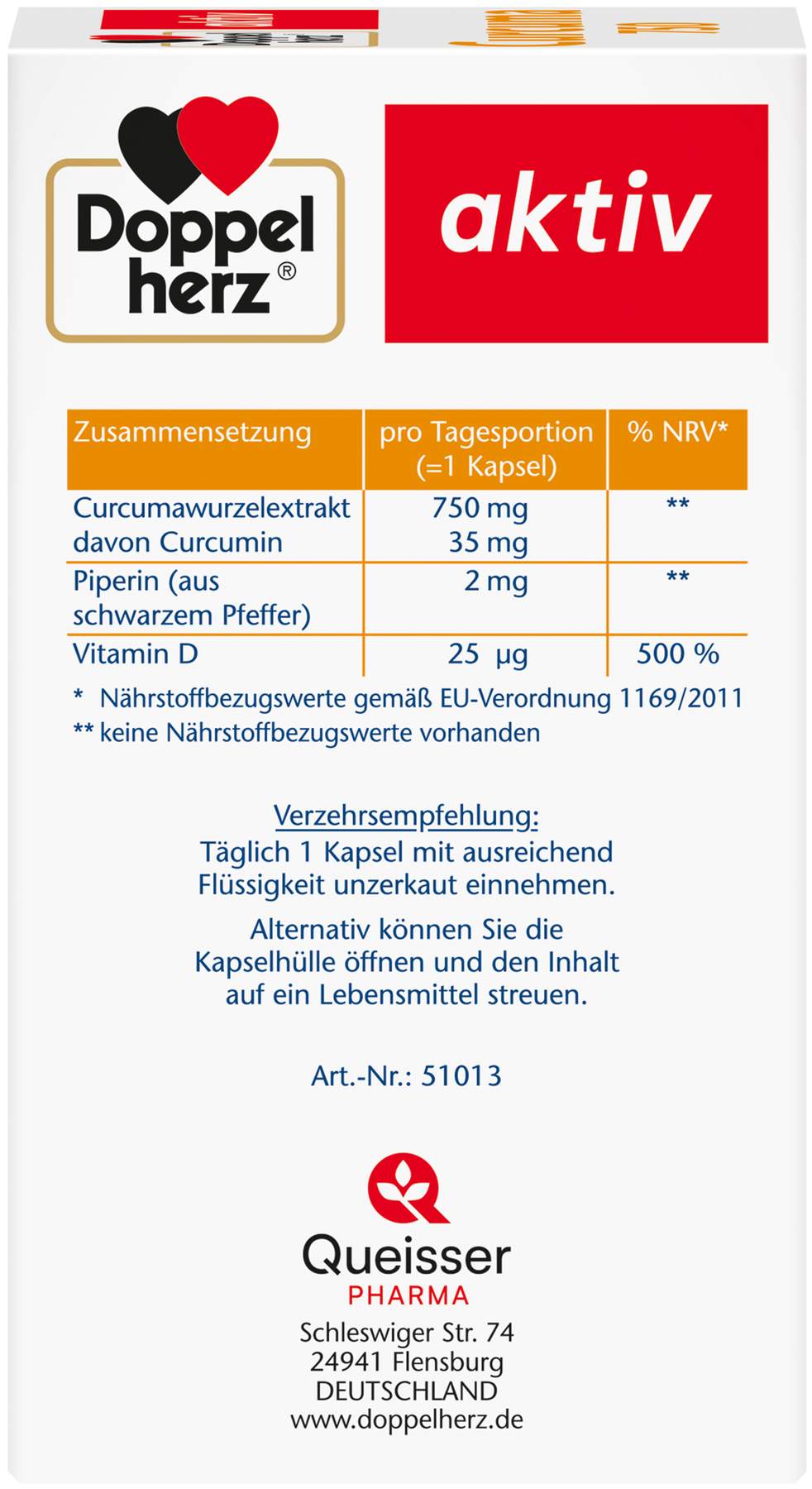 Doppelherz aktiv Curcuma 750 60 Kapseln
