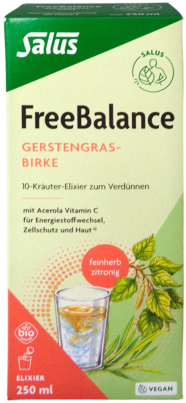 Freebalance Gerstengras-Birke 10-Kräuter-Elixier Bio 250 ml