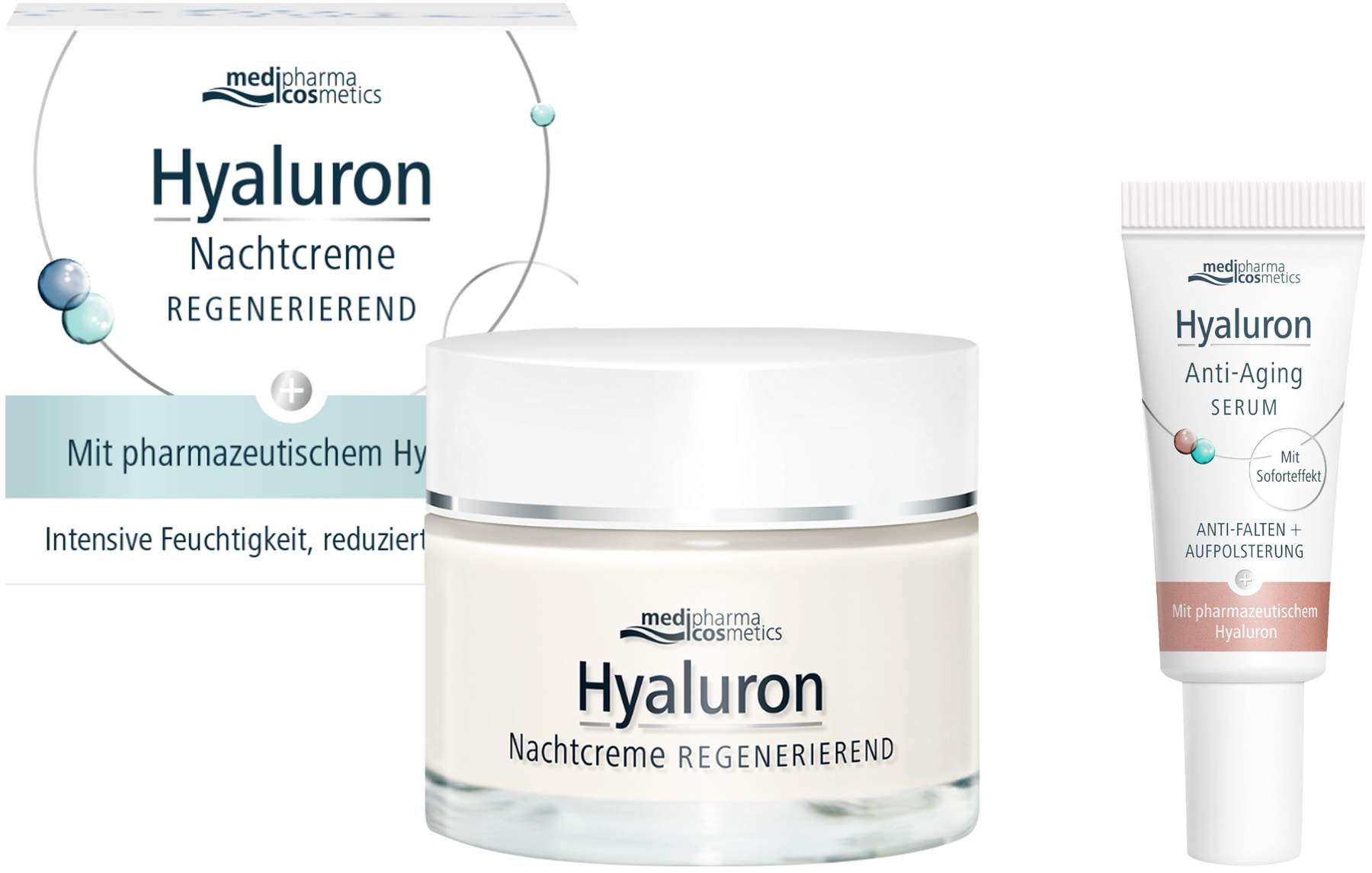 medipharma cosmetics Hyaluron Nachtcreme regenerierend 50 ml + gratis Hyaluron Anti - Aging Serum 5 ml