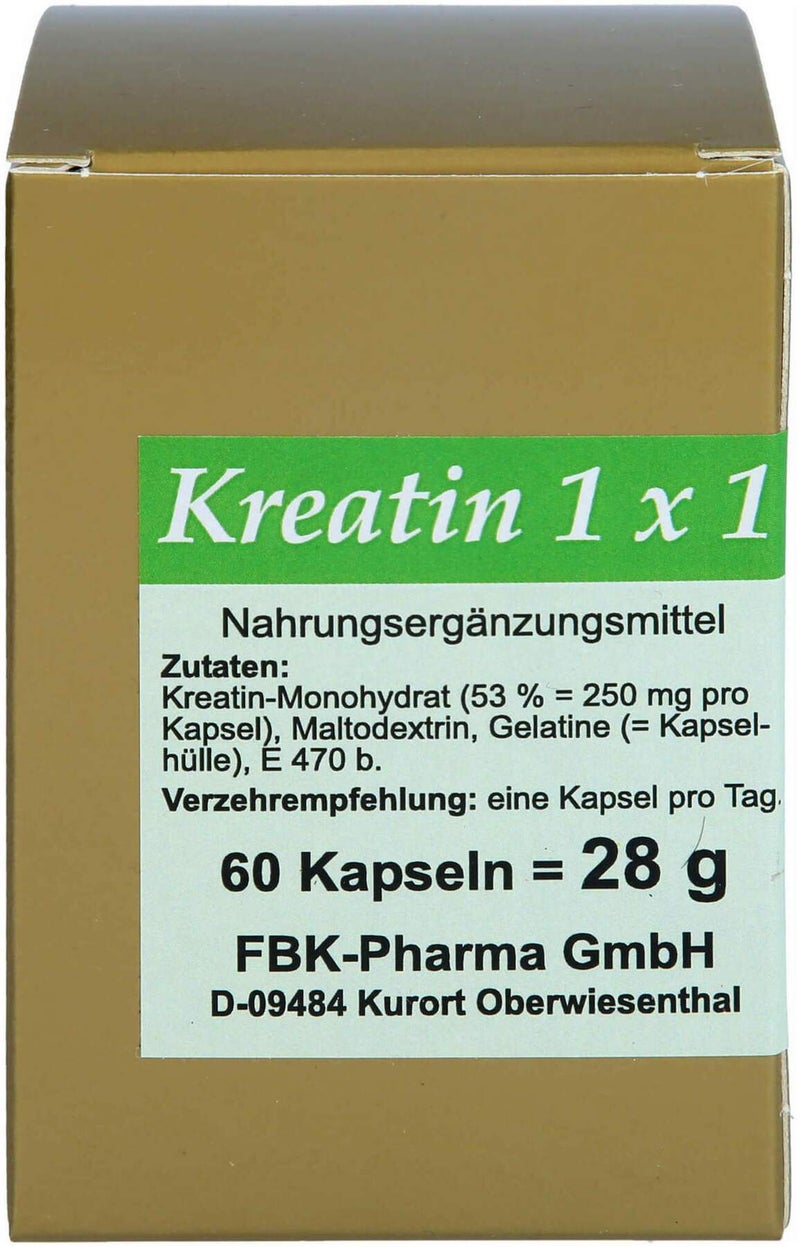 Kreatin 1x1 Pro Tag Kapseln 60 Stück