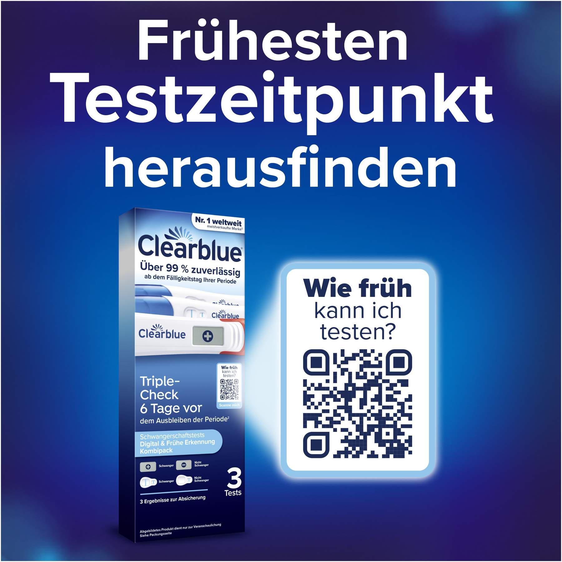 Clearblue Schwangerschaftstest Triple Check Ultra Früh 3er Set